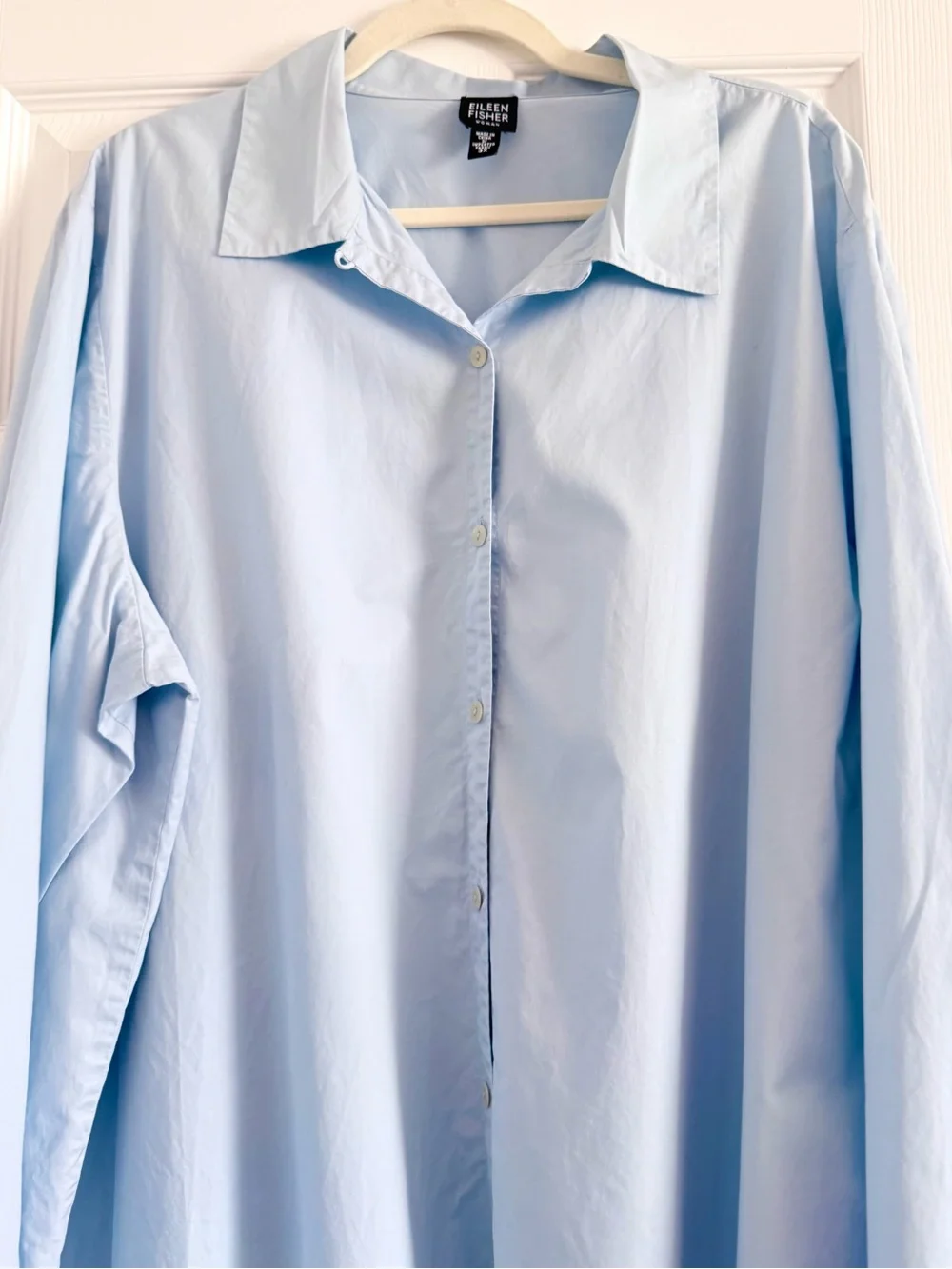 Eileen Fisher Pale Blue Button-Down Shirt 3X - Picture 2 of 6